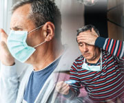 man not feeling well