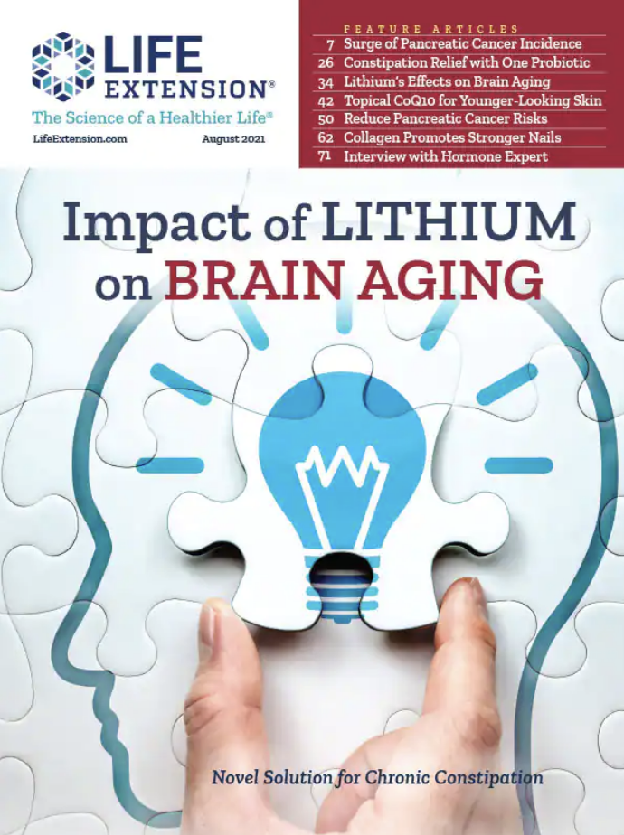Lithium Extends Lifespan and Slows Brain Aging